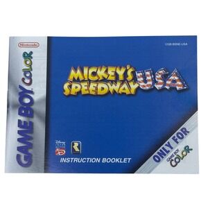 Nintendo Game Boy Color Mickey's Speedway USA Instruction Booklet CGB-BSNE-USA